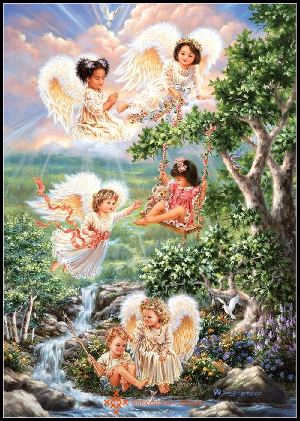 

Набор для вышивки счетным крестом, рукоделия 14 ct DMC, DIY искусство ручной работы, декор-надеюсь, ангелов