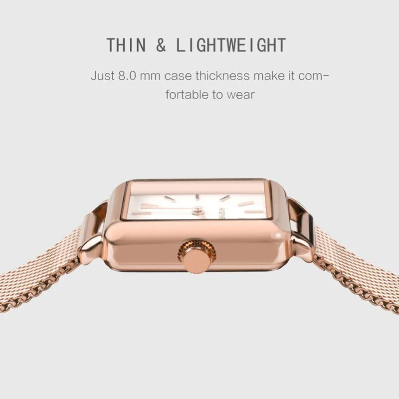 Женские ультратонкие часы из нержавеющей стали сетчатые кварцевые наручные