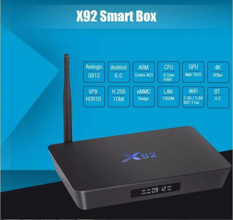 Smart tv box Andriod 6 0 X92 Amlogic S912 HD + 1 год 4500 каналов для взрослых евро немецкий итальянский