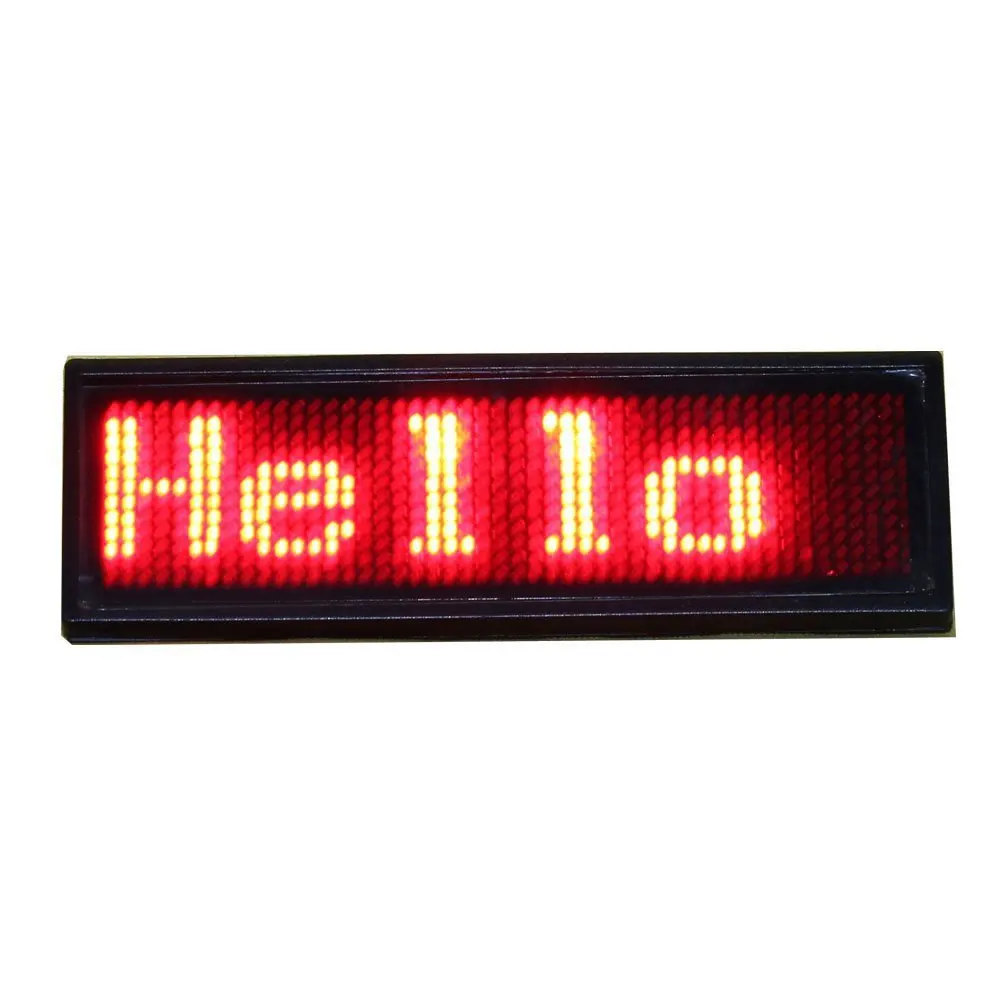 Promotion 44x11 Dots Rechargeable Red LED Programmable Badge with USB Programming Scrolling Tag * Window 8 Compatible | Освещение