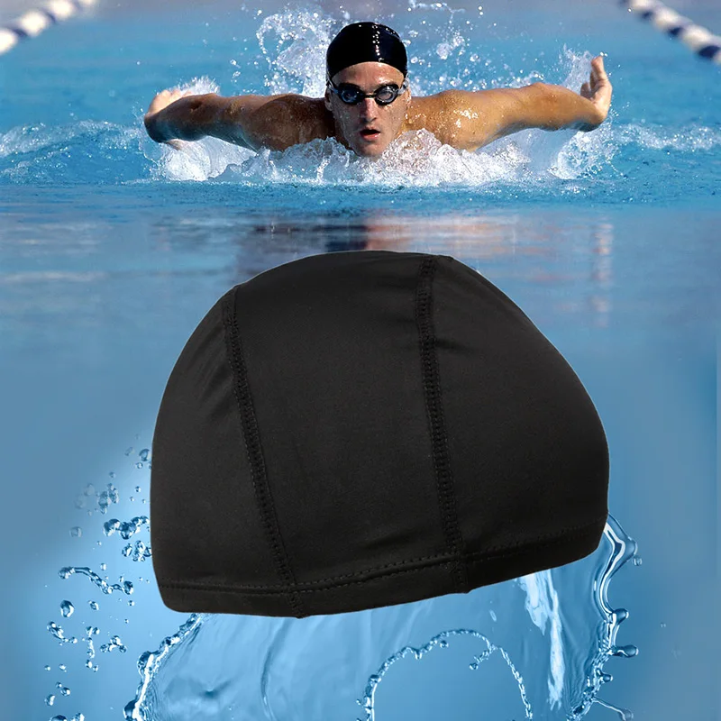 

Men Women Durable Flexible Sporty Polyester Swimming Swim Cap Bathing Hat Unisex