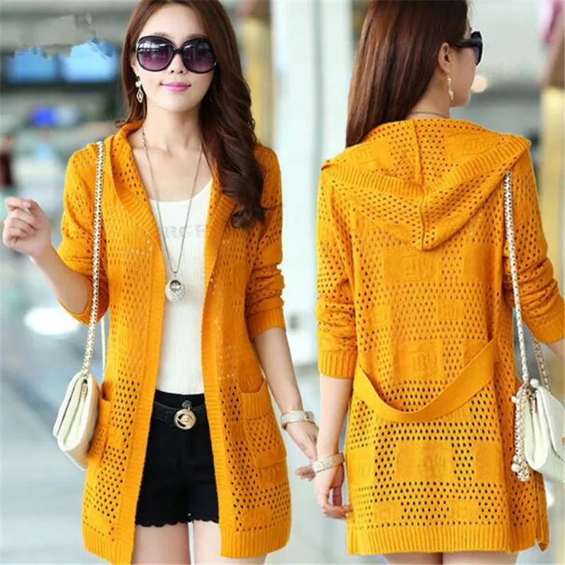 2020 Cardigans for women Spring Autumn New Women's Knitting Cardigan Coat Sweater For Women Hooded Plus Size Cape K0032 |
