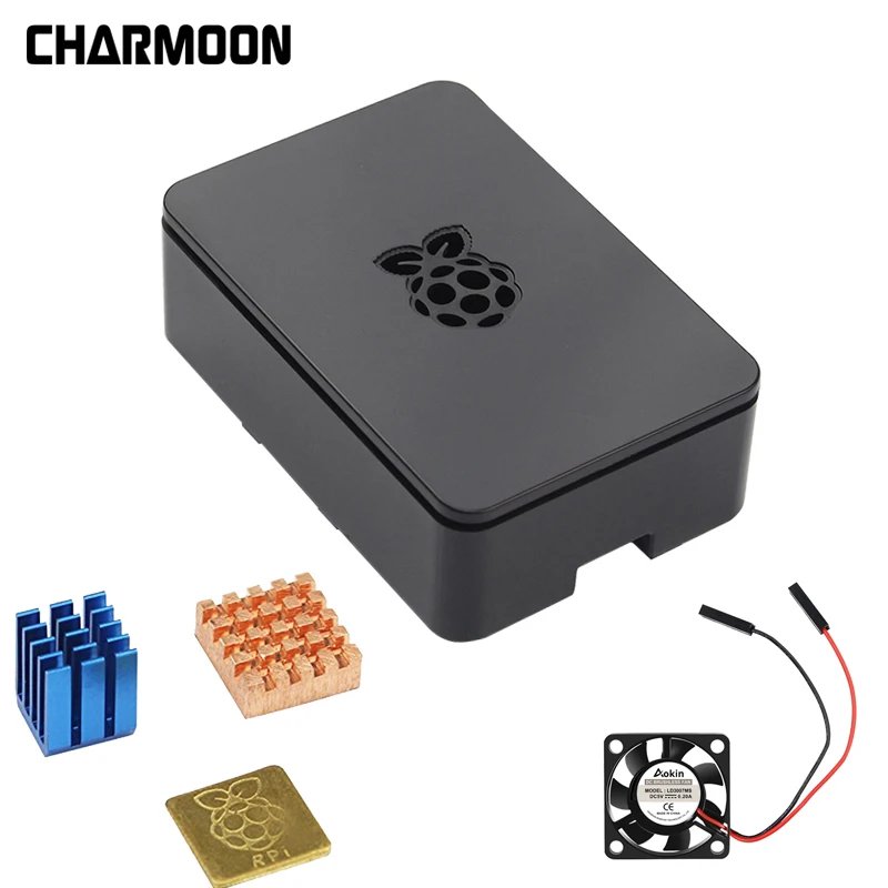 Крышка корпуса для Raspberry Pi с алюминиевым радиатором охлаждающий вентилятор 3 Model B