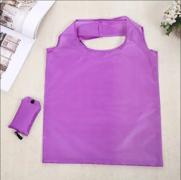 purple Женская Складная Эко сумка для покупок, переносная многоразовая сумка для хранения продуктов, кактус, фламинго, в горошек - Цвет: purple