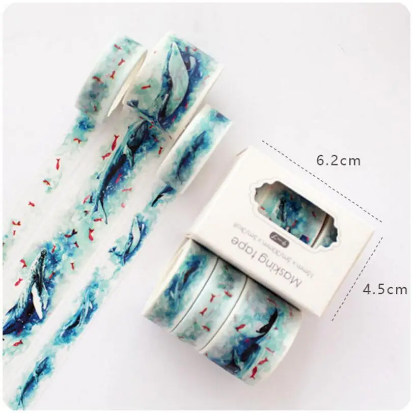 3 рулонов набор декоративного скотча Васи розовый цветущая вишня в цвету