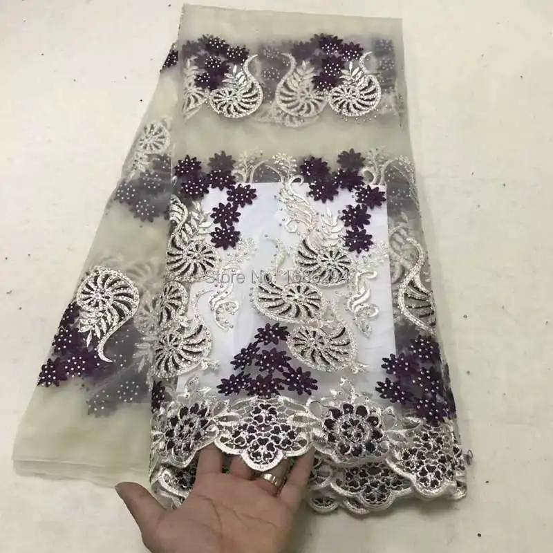 EAL2257 african lace fabric 2018 high quality french net with stones sewing materials 5yard/lot | Дом и сад