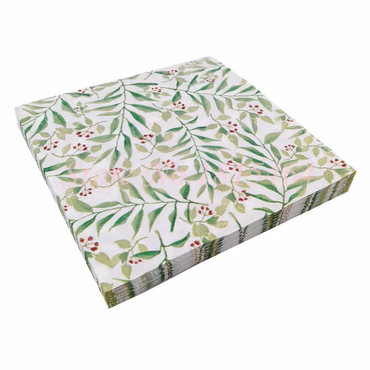 40 шт. салфетки с рисунком пальмовых листьев|Одноразовая посуда для вечеринок| |