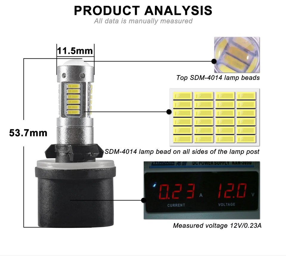 Gzkafolee h27 led 880 881 Автомобильные фары лампы Противотуманные фары 30 SMD 4014 белый желтый
