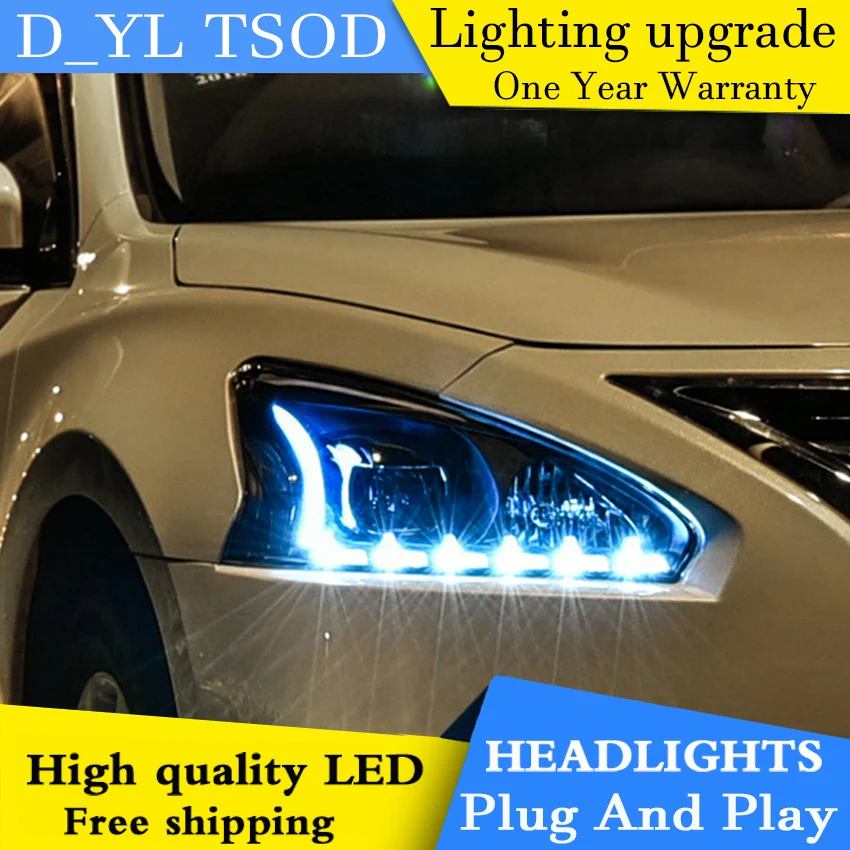 

DYL Car DRL LED Daytime Running Lights Auto LED Guide Fog Lamp Headlight For Nissan teana 13-15 Bi Xenon Beam Headlamp Assembly