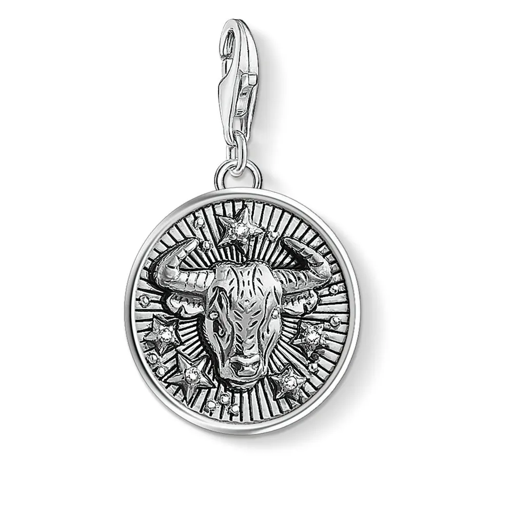 Taurus 12 звезд созвездия Знак зодиака талисманы скорпион кулон подходит для DIY Браслеты Золото Тайский 925 пробы серебро 12 ювелирные изделия со знаками Зодиака - Окраска металла: Taurus