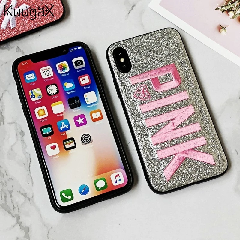 Новый блестящий чехол для Iphone 6 6s Bordado Caixa Do Telefone Para 7 8 Plus X|Чехлы-накладки| |