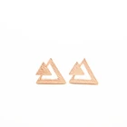 Модные Двойные треугольные серьги-гвоздики Треугольные вставки треугольные серьги-гвоздики индивидуальные треугольные Комбинированные Серьги-гвоздики