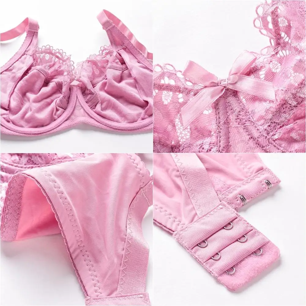 

Fashion Women Sexy Lace Bra Deep V Push Up Brassiere Shaping Padded Bras Underwear Embroidery Lingerie plus size bra E Cup 2019