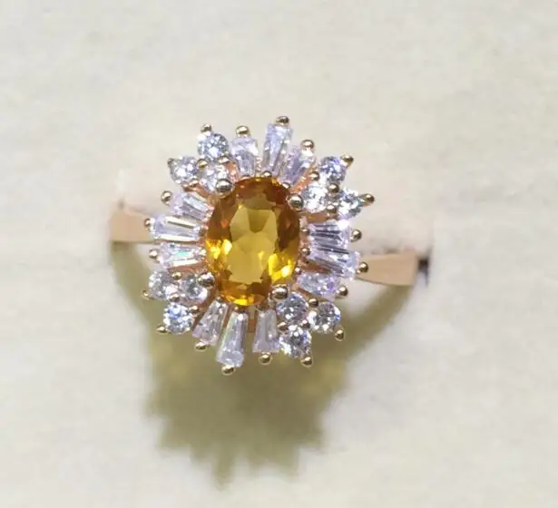 KJJEAXCMY Fine jewelry популярное кольцо с Т-образным бриллиантом 925 Серебряное инкрустированное натуральным цитрином женское кольцо оптом - Цвет камня: Серебристый