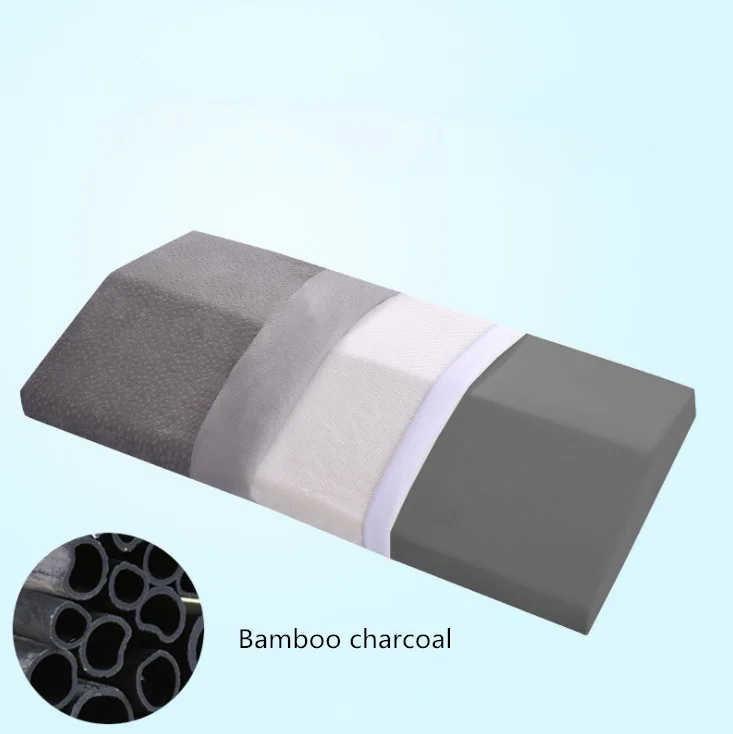 Grey Bamboo Ортопедическая Подушка для беременных, бамбуковый уголь, медленное восстановление памяти, пена для сна, подушка для спины, Шейная подушка для здоровья и боли - Цвет: Grey Bamboo