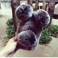 xsmyiss luxury cute cartoon panda warm rabbit fur case for samsunga3 a5 a7 2017 a9 a8 a6 plus a50 a70 a80 a51 a71 phone case