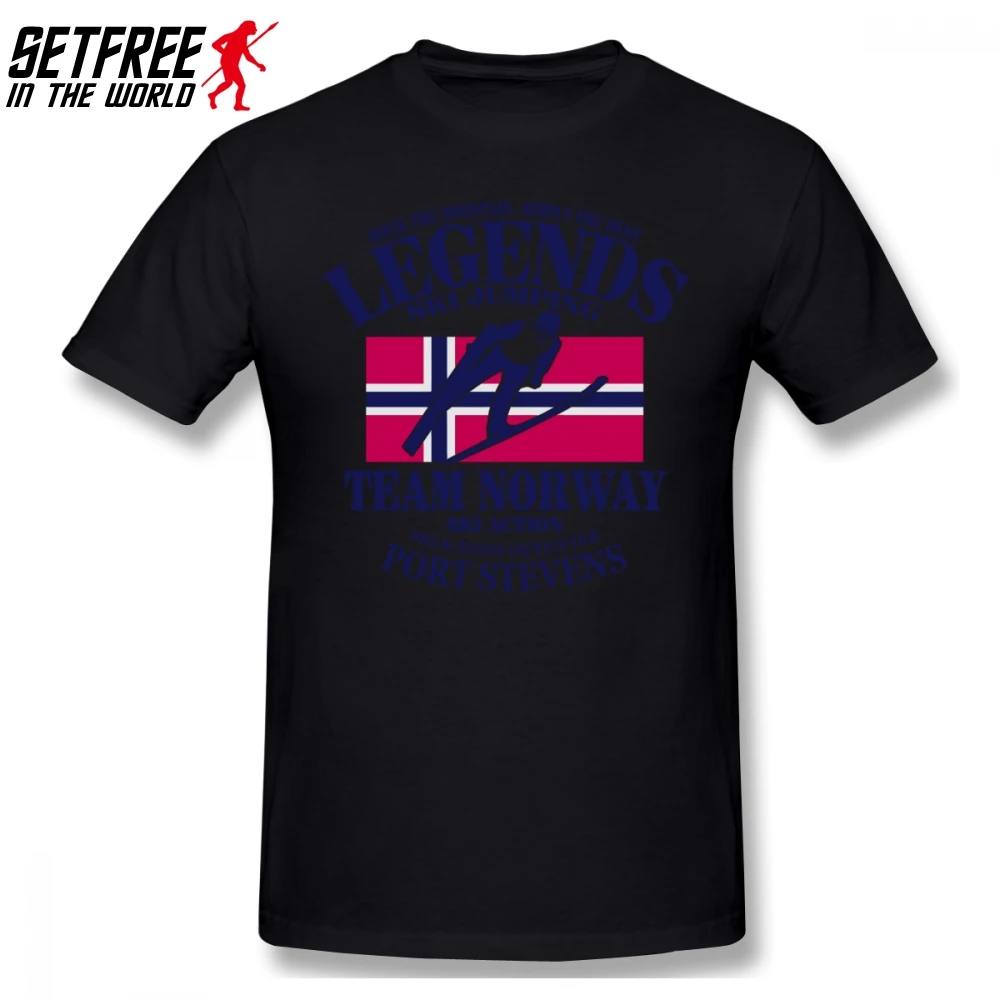 Мужская футболка с норвежским флагом и прыжками на лыжах модная Camiseta 4XL 5XL 6XL