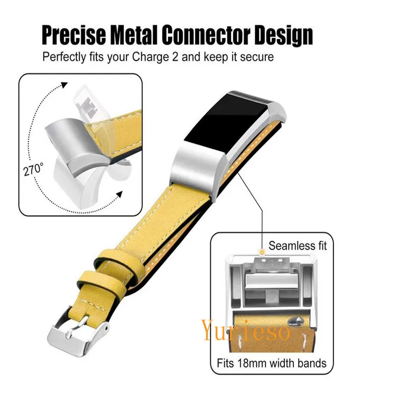 10 штук заменяемых кожаных ремешков для Charge2 с интерфейсом для умных фитнес-часов со стальной рамкой для Charge 2.
