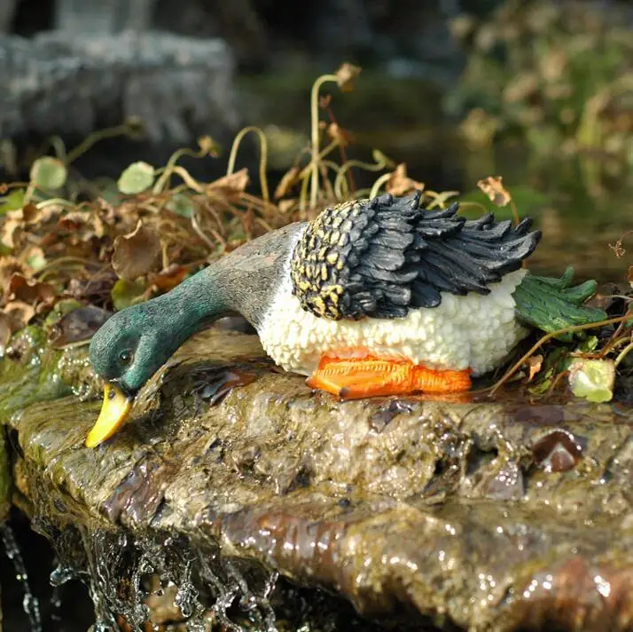 Садовая смола Имитация животных питьевая вода утка украшения для пруда бассейн