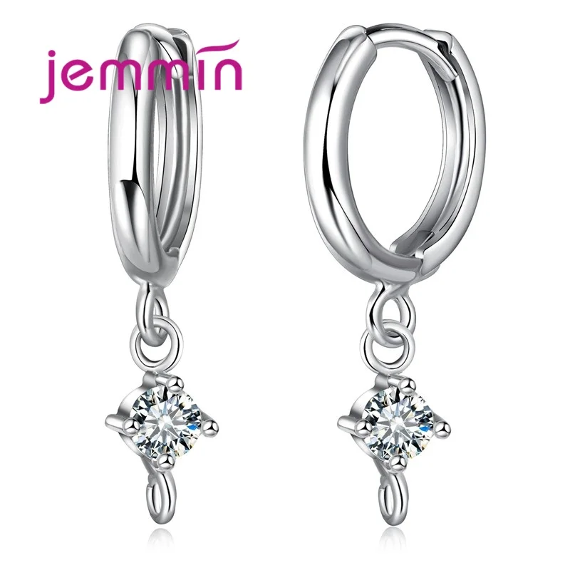 

Серьги-кольца из серебра 925 пробы с фианитами, 5 партий/лот