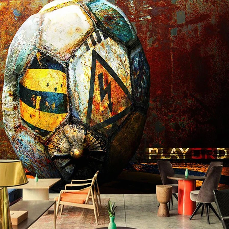 Wellyu Ретро фабрика футбол металлические инструменты задний фон для телевизора