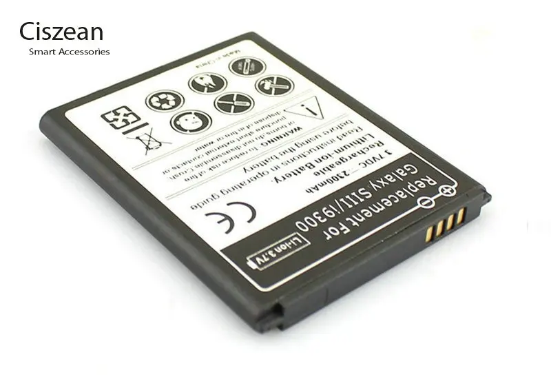 Сменный аккумулятор Ciszean 1x2300 мАч для Samsung Galaxy S3 III S 3 i9300 I9308 I9305 L710 i747 i535 R530 T999 M440S|battery