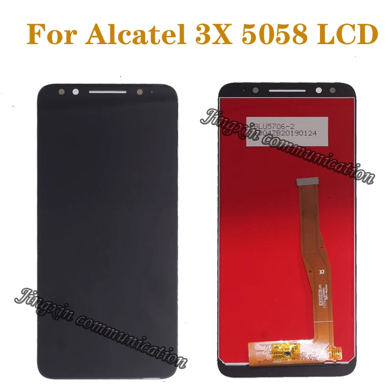 

100% test for Alcatel 3X 5058 5058A 5058I 5058J 5058T 5058Y LCD display + touch screen components digitizer repair parts+tools