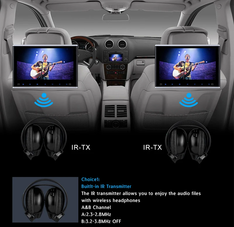Монитор для подголовника автомобиля TFT ЖК-экран 10 1 дюйма USB/SD/HDMI с пультом ДУ |