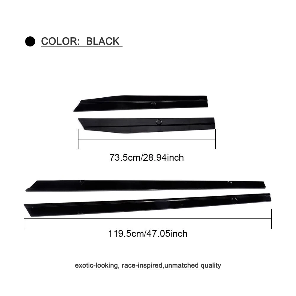 Черные PP боковые юбки фартуки для защиты двери подбородок комплект Volkswagen VW GOLF 7 5 R