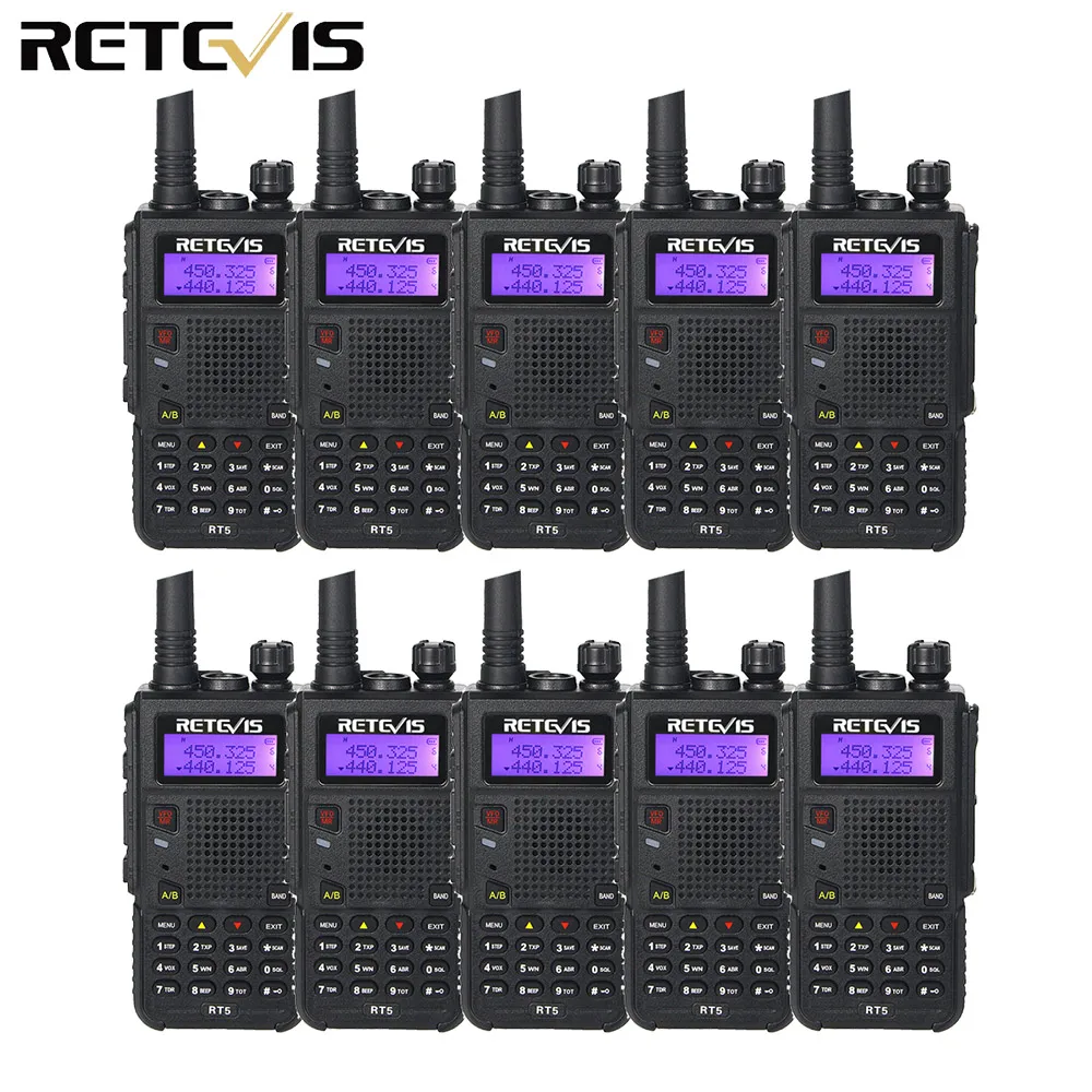 Рация Retevis RT5 укв + увч 10 шт. 7 вт двухдиапазонный приемопередатчик|ham radio hf transceiver|radio