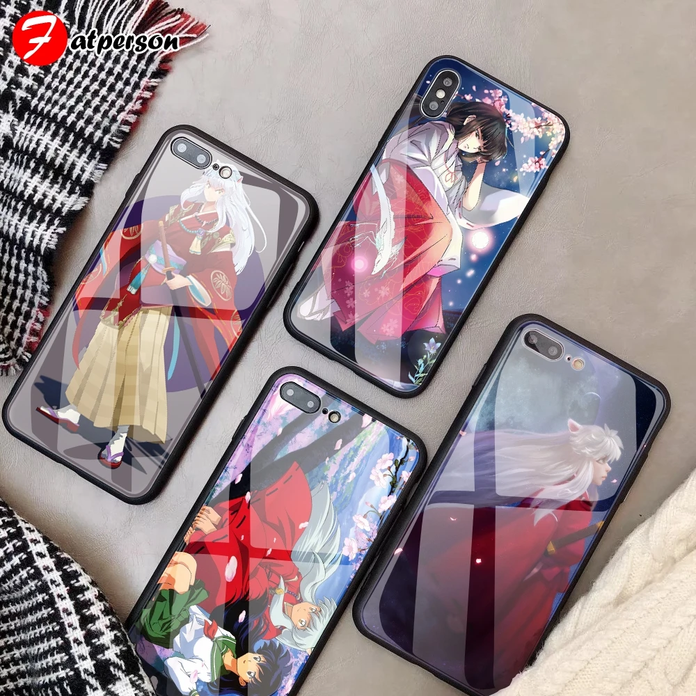 Чехол для телефона Inuyasha iPhone 7 8 6 S Plus чехол из закаленного стекла на заказ X XR XS MAX