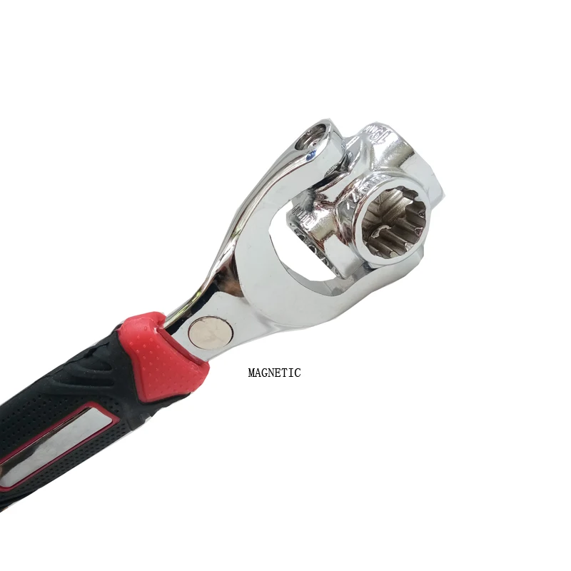 Wrench with magnetic Ключ Тигр 48 в 1 универсальный гаечный ключ 12-зубы 8-10-11-13-14-16-17-19MM рукав гаечный ключ, дюймовый стандарт Магнитный - Цвет: Wrench with magnetic