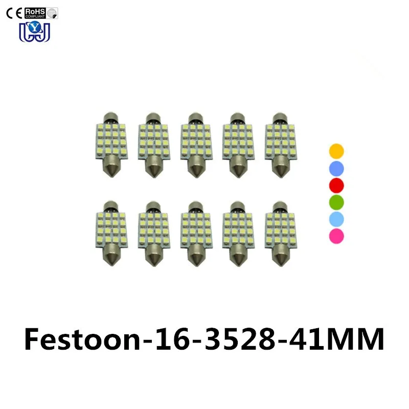 10 шт. Feston C5W 6SMD 5050 6 SMD led 31 мм 36 39 42 авто lumiere DC12V Blanc Bleu | Автомобили и мотоциклы