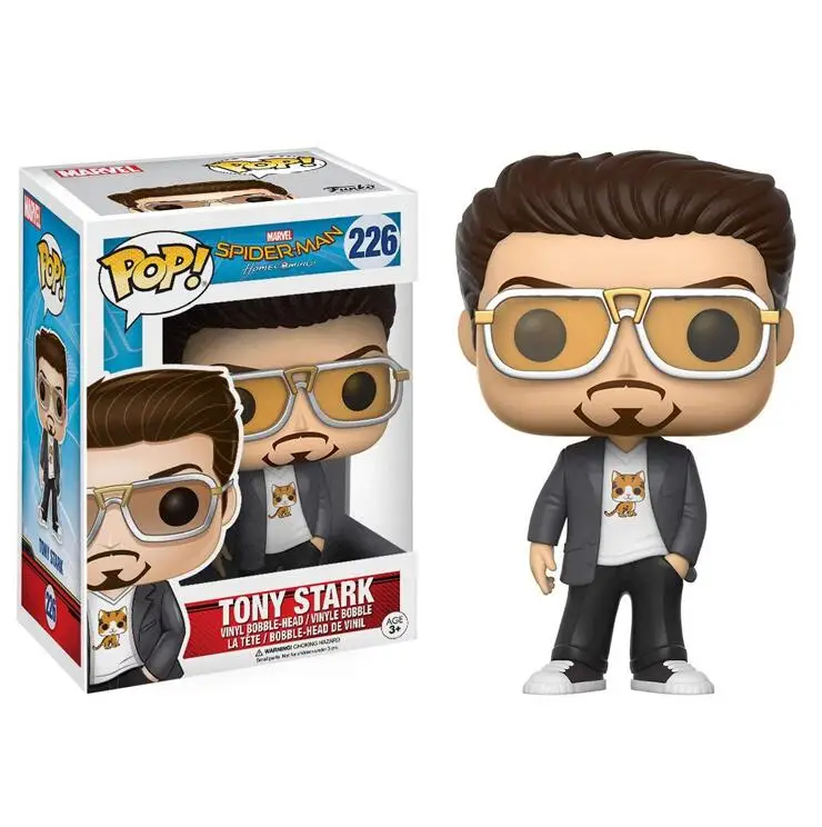 Box FUNKO POP Marvel Мстители 3 Бесконечная война Человек-паук модель игрушки Raytheon фигурка Коллекционная детская игрушка - Цвет: Box
