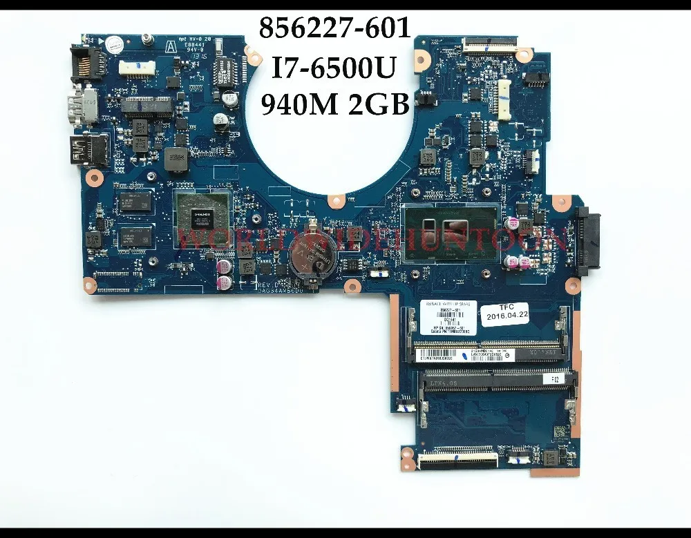 Высокое качество для hp павильон 15-AU Материнская плата ноутбука 856227-601 DAG34AMB6D0 SR2EZ I7-6500U 940 м 2 Гб DDR4 полностью протестирована