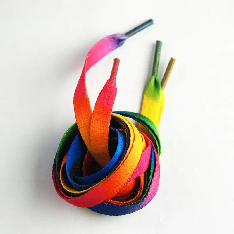 Новые яркие shoesLaces шнурки, Прямая от производителя, Мода модная Всепогодная Толстовка Красивая лента shoslace 100 см - Цвет: MULTICOLOR
