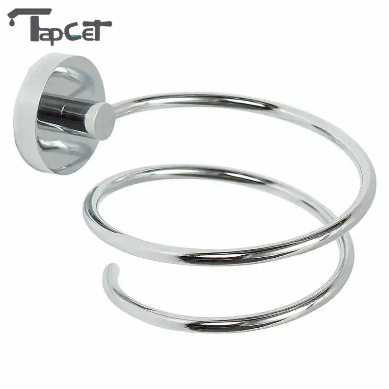 TAPCET Chrome Finish Wall Mounted Hair Dryer Stand Hotel Bathroom Barbershop Shelves Shelf Storage Hairdryer Rack Holder Hanger |