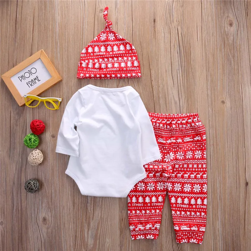 Мой первый Рождественский костюм для маленьких мальчиков и девочек с принтом