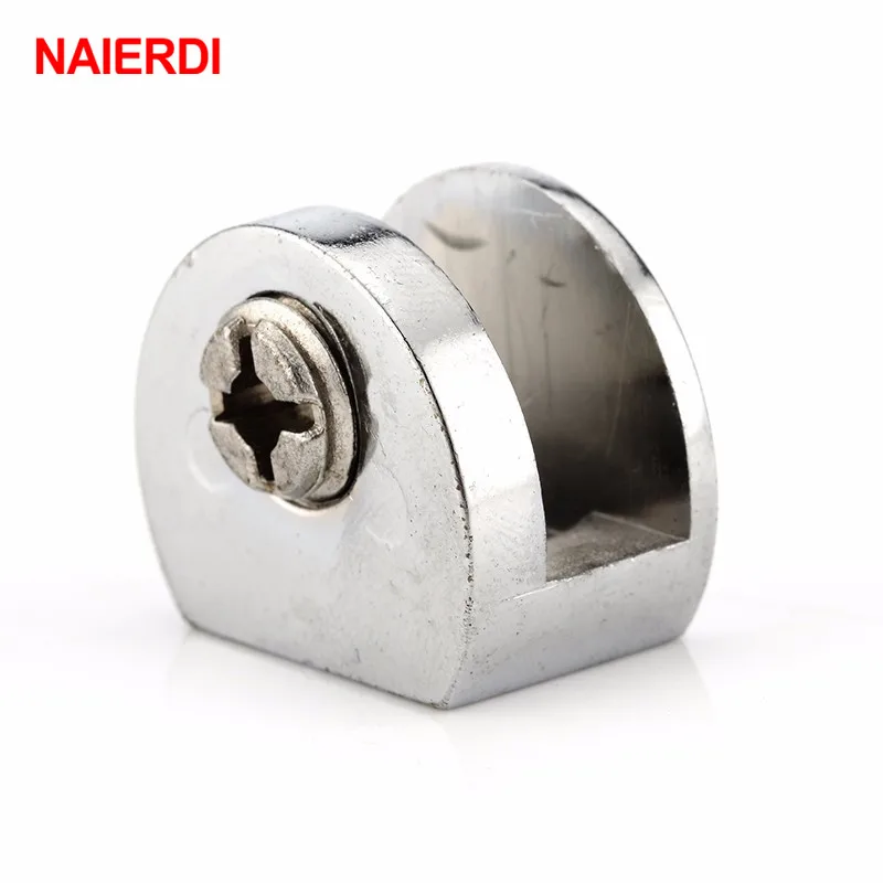 NAIERDI 4 шт. полукруглые стеклянные зажимы цинковые полки из сплава опорные Угловые
