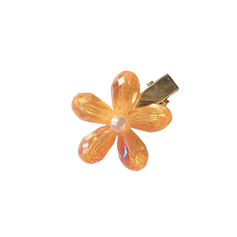 Simple Sweet Hair Pins Crystal Small Flowers Clips For Women Girls Barrette Alloy Hairgrip Bange Accessories |