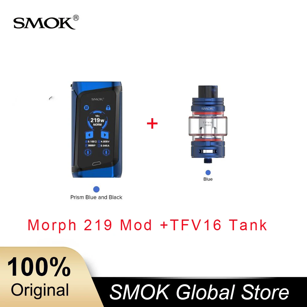 SMOK Morph 219 мод 219 Вт TC бокс мод 0,001 s Скорость Стрельбы большой экран SMOK мод подходит 9 мл SMOK TFV16 танк