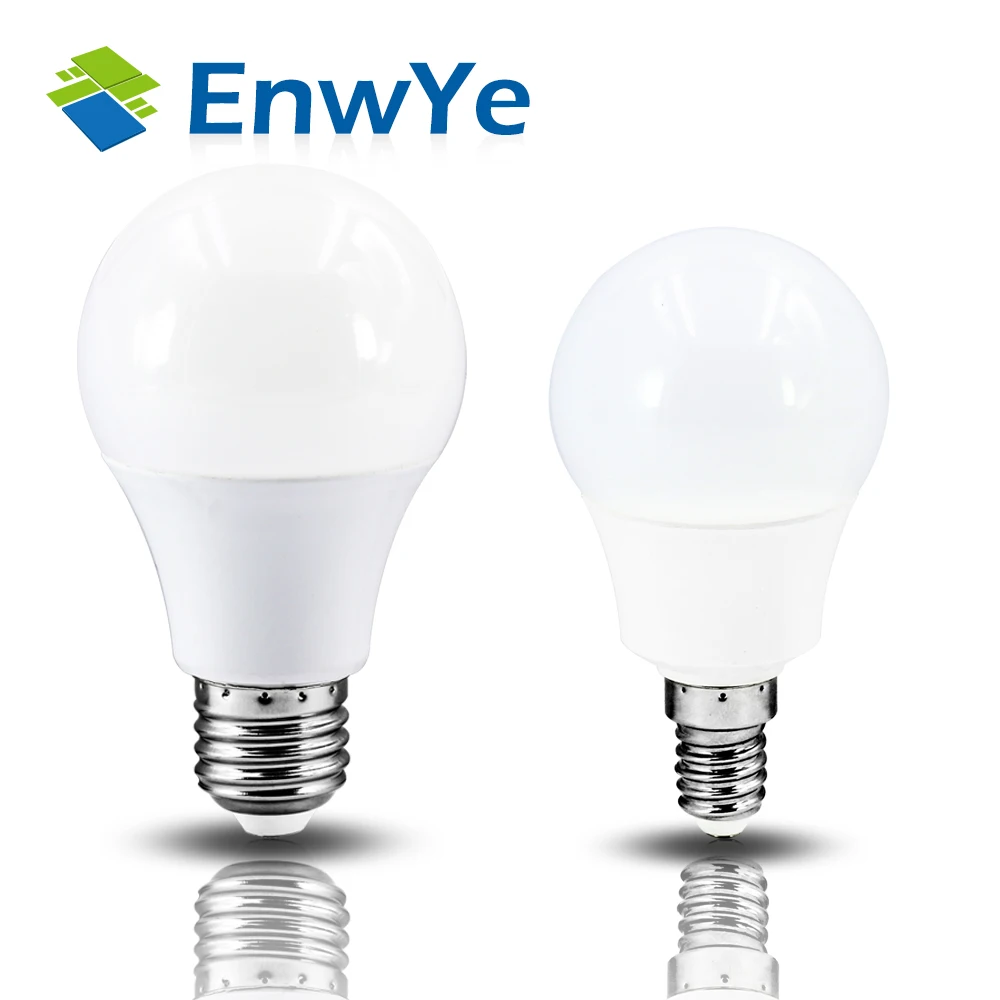 EnwYe светодиодный светильник E14 E27 AC 220 В 230 В 20 Вт 18 Вт 15 Вт 12 Вт 9 Вт 6 Вт 3 Вт светодиодный прожектор настольная лампа