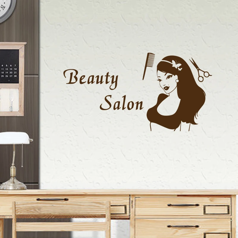 Наклейка для салона красоты Парикмахерская на стену ножницы виниловые наклейки