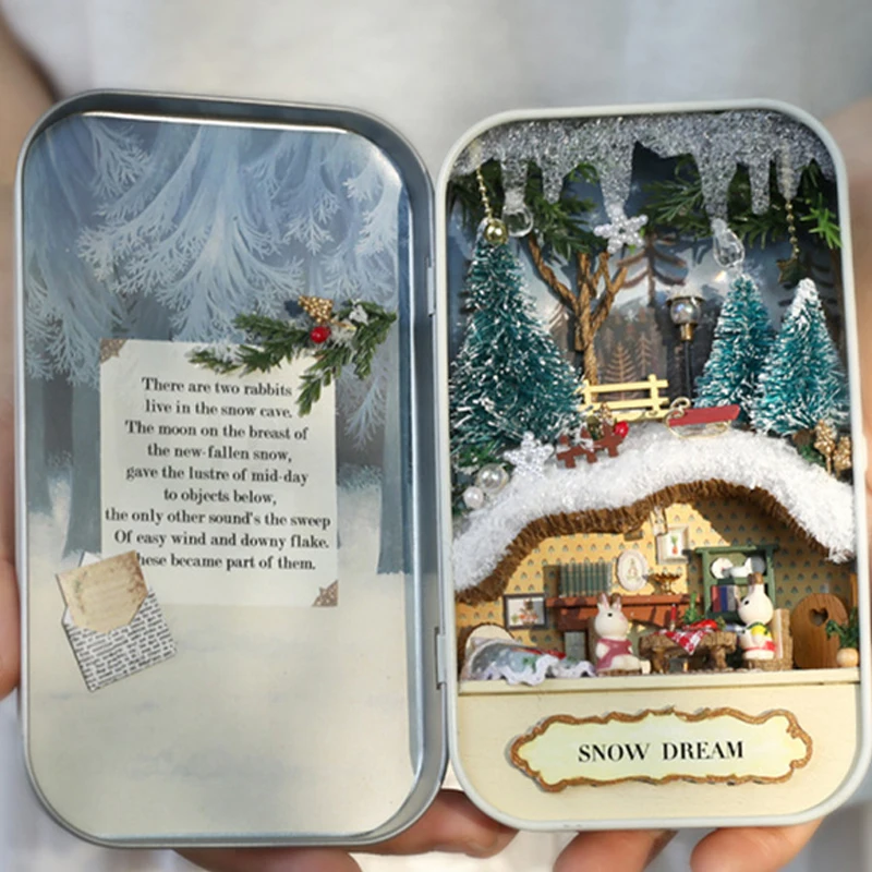 Снежная мечта* типы DIY миниатюрная коробка театральный домик шикарная деревянная игрушка кукольный домик Модель Мини Кукольный дом День рождения рождественские игрушки