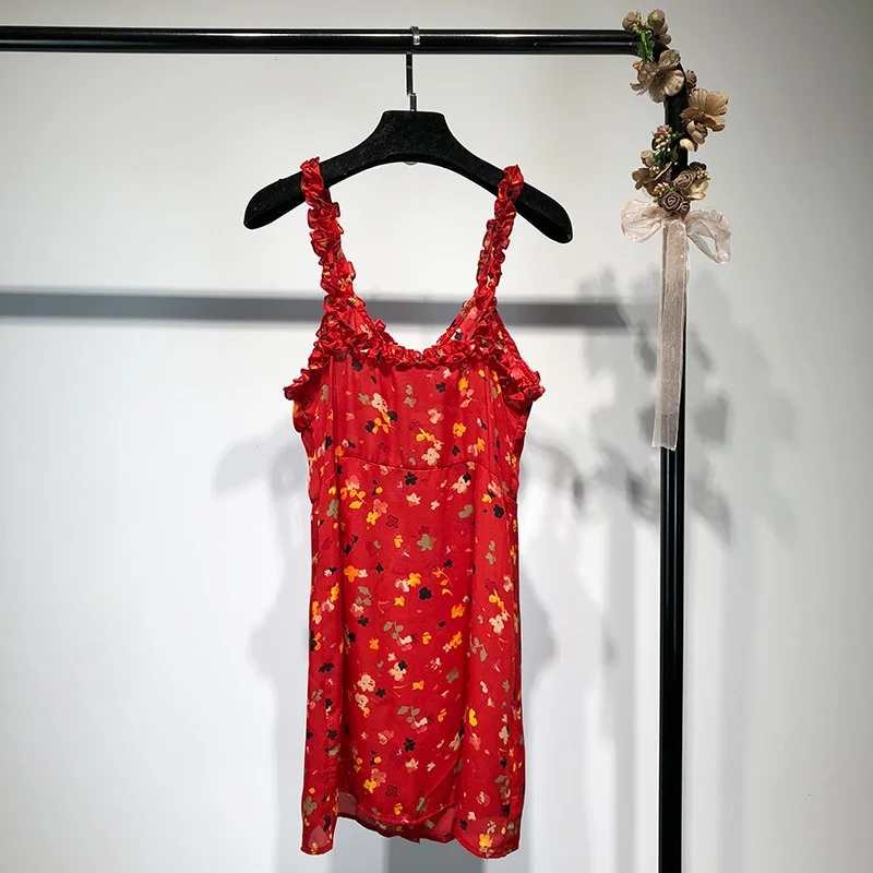 Женское летнее длинное мини-платье на бретелях сексуальное Повседневное платье