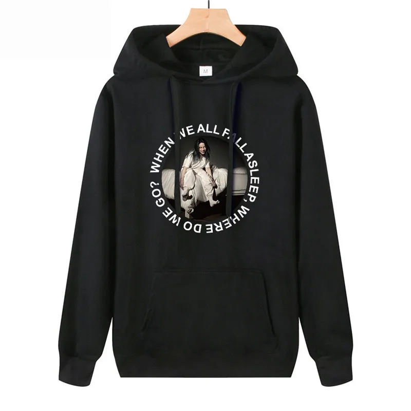 Billie Eilish толстовка женская с длинным рукавом Eilish Merch Lothse унисекс пуловеры Эстетическая Толстовка Топы Dropshop женские тонкие пальто - Цвет: black