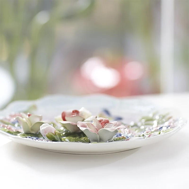 8 дюймов пасторальный стиль керамическая декоративная тарелка Европейский дом