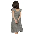 Хлопковое льняное платье с оборками в Корейском стиле для девочек-подростков, платья в полоску вечерние, Новинка лета 2020