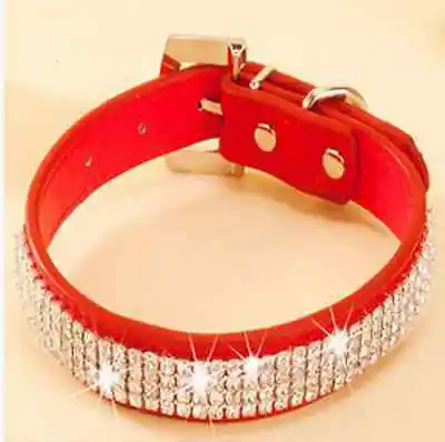 Персонализированный ошейник для собак и кошек | BLING из искусственной кожи Стразы