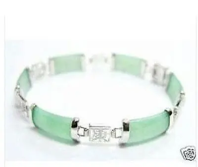 Редкие Азии зеленый Нефрит Браслет ссылка AAA стиль Изысканные jewe Благородный 100%